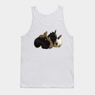 Bunny rabbit cuddles - cute bunny rabbits piling on for a big group hug Tank Top